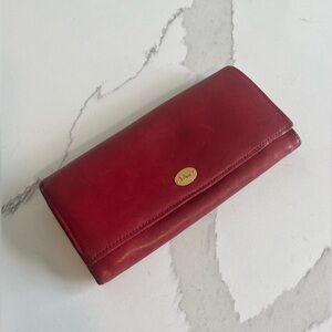 AUTHENTIC VINTAGE Christian Dior Red Leather Wallet